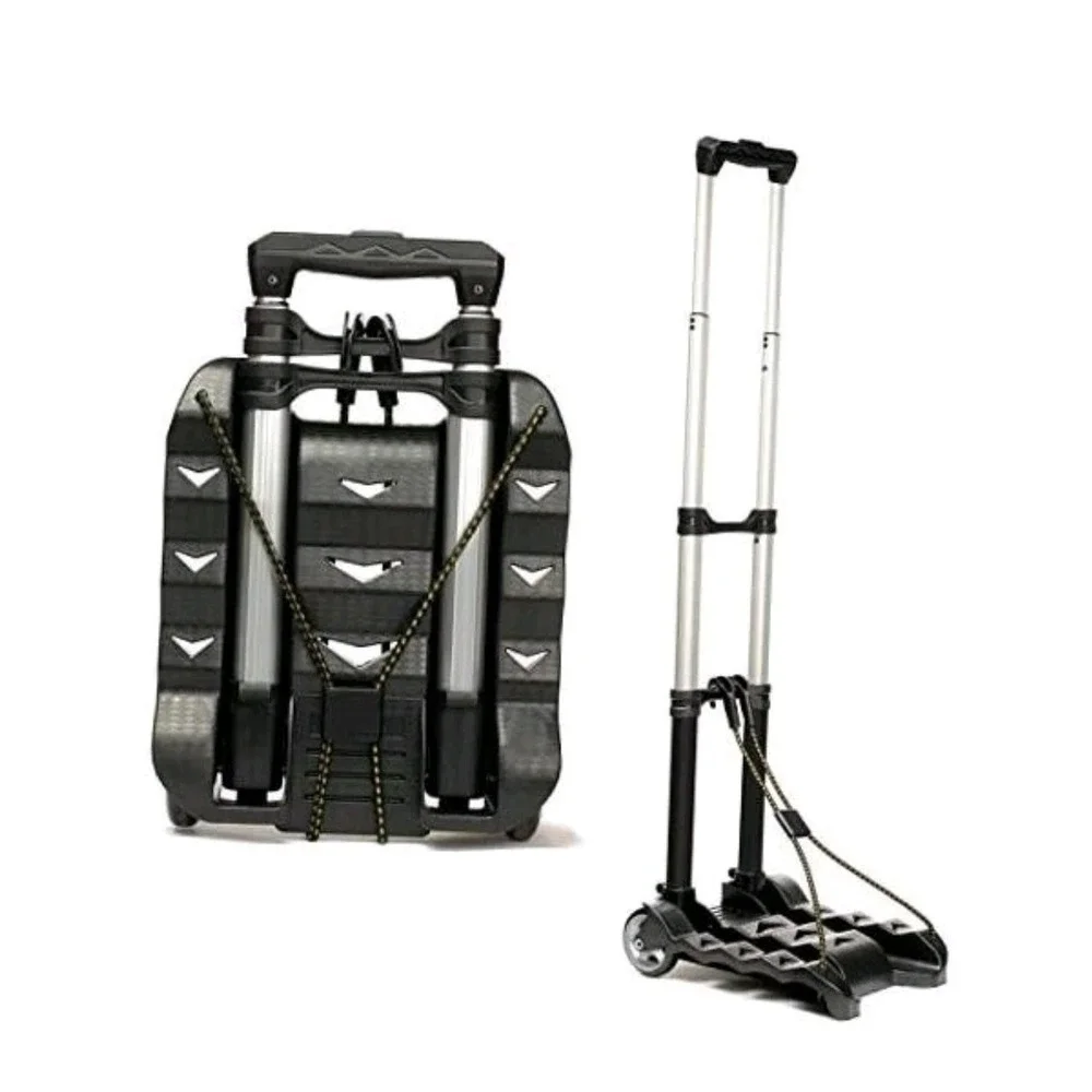 Folding Luggage Cart - Lightweight Aluminum Collapsible and Portable Fold Up